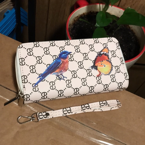 Butterfly and Bird Wristlet Wallet - Picture 10 of 14